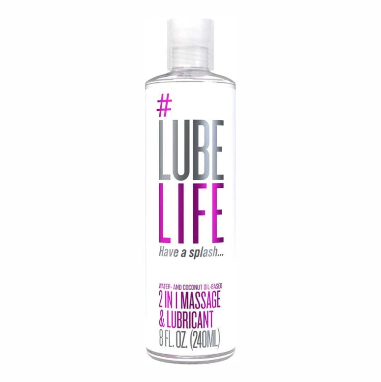 LubeLife 2-in-1 Water and Coconut Oil Based Massage and Lubricant for Men and Women, 8 Ounce
