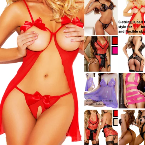 Sex Lingerie, Women Sexy Lingerie, Lace Robe Stockings, Babydoll Panties, Sexy Underwear,