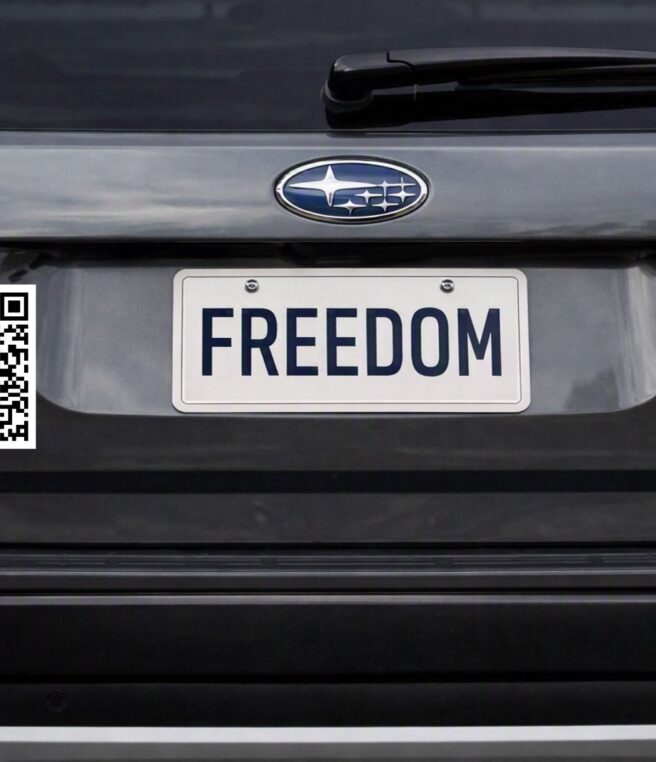 QR Code with Private Data for flock and surveillance cameras Car magnets (HUGE C***K)