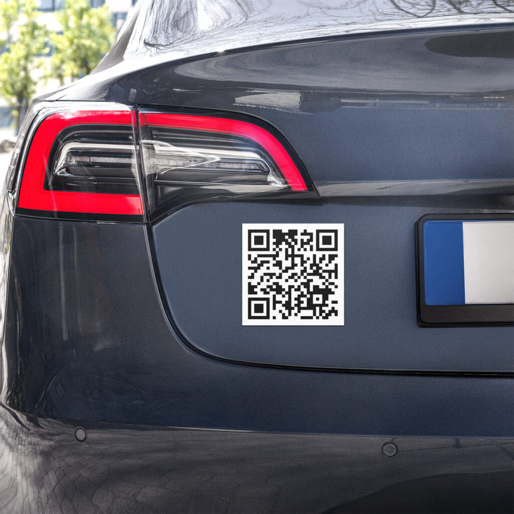 QR Code with Private Data for flock and surveillance cameras Car magnets (HUGE COCK)